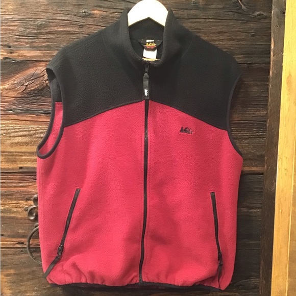 Vintage REI Mens Fleece Vest Size M Zip Up Polartec Retro Mock Neck Outerwearar - Picture 13 of 14
